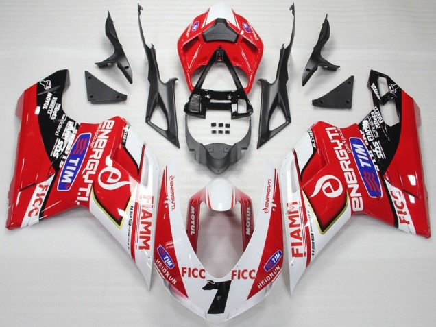 Comprar Carenados Moto Ducati 848 1098 1198 2007-2014 - Blanco Rojo Azul Negro Brillante Ficc Fiamm 7