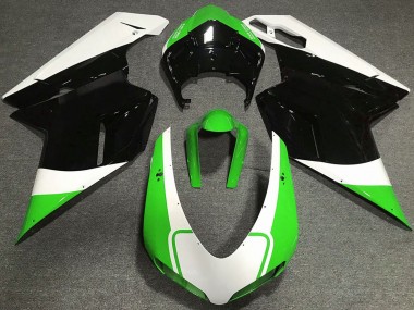 Comprar Carenados Moto Ducati 848 1098 1198 2007-2014 - Blanco Verde Negro Brillante