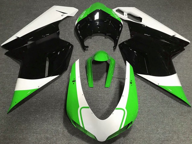 Comprar Carenados Moto Ducati 848 1098 1198 2007-2014 - Blanco Verde Negro Brillante
