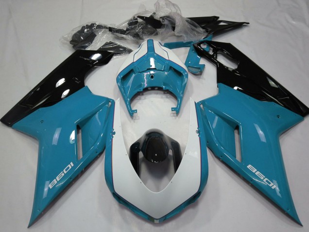 Comprar Carenados Moto Ducati 1098 2007-2014 - Azul Blanco Negro Brillante