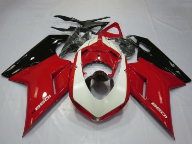 Comprar Carenados Moto Ducati 1098 2007-2014 - Rojo Brillante Blanco Negro Brillante