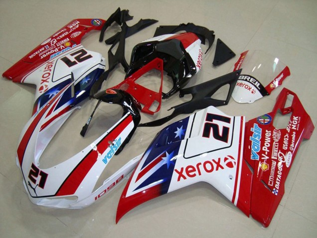 Comprar Carenados Moto Ducati 1098 2007-2014 - Blanco Rojo Negro Azul Star Xerox 21