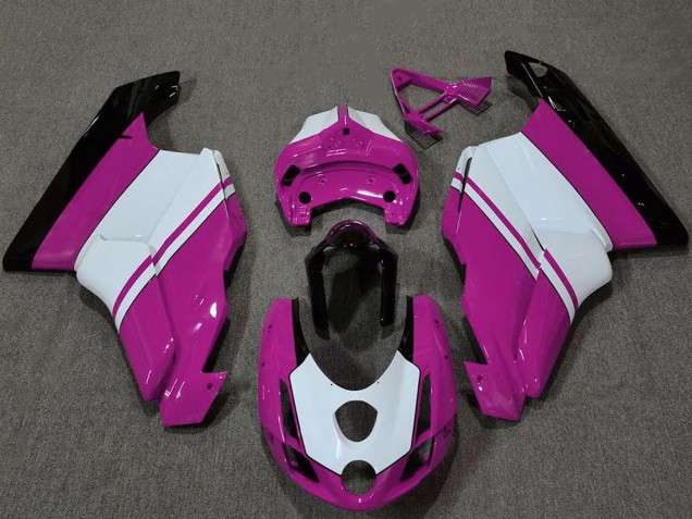 Comprar Carenados Moto Ducati 749 999 2003-2004 - Blanco Rosa Negro Brillante