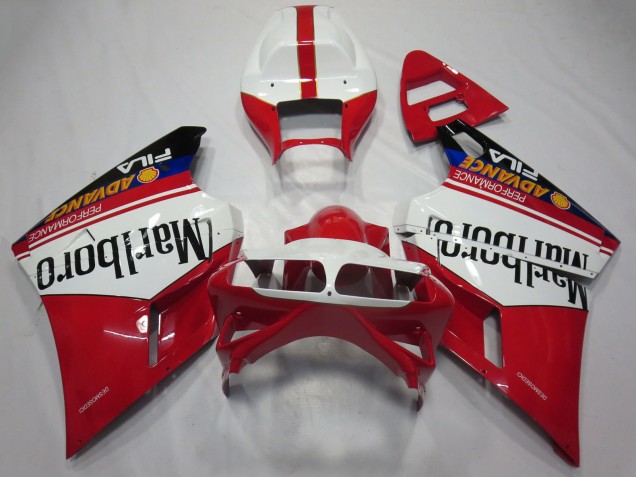 Comprar Carenados Moto Ducati 748 916 996 998 1993-2005 - Blanco Rojo Negro Brillante Marlboro