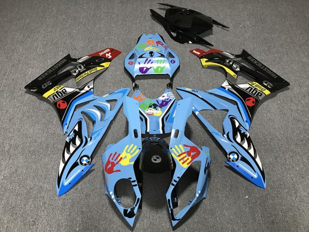 Comprar Carenados Moto BMW S1000RR 2009-2014 - Azul Claro Negro Tiburón Hands