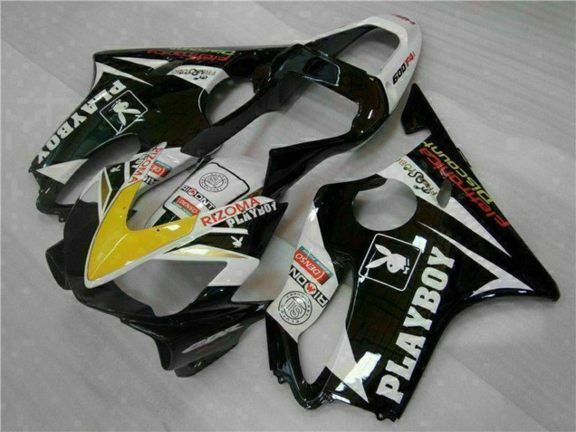 Comprar Carenados Moto Honda CBR600 F4i 2001-2003 - Blanco Amarillo Negro Brillante Playboy