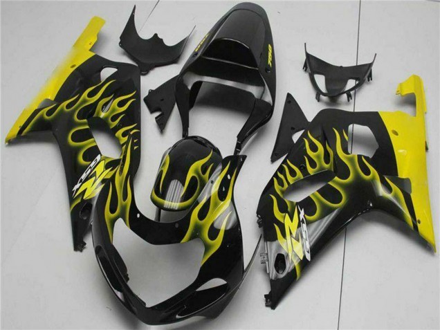 Comprar Carenados Moto Suzuki GSXR 600/750 2001-2003 - Negro Brillante Amarillo Llama
