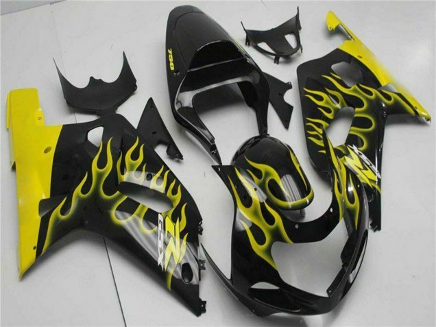 Comprar Carenados Moto Suzuki GSXR 600/750 2001-2003 - Negro Brillante Amarillo Llama