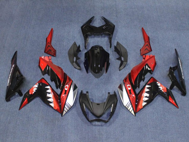 Comprar Carenados Moto Kawasaki Z250/Z300 2015-2016 - Rojo Blanco Negro Brillante Tiburón