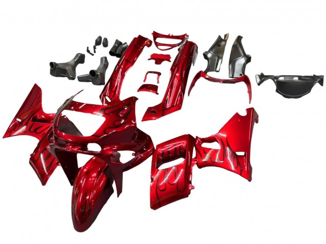 Comprar Carenados Moto Kawasaki ZZR400 1993-2007 - Rojo Negro Llama