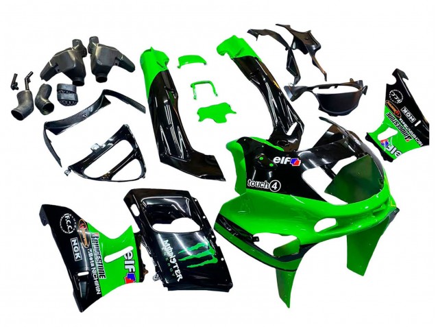 Comprar Carenados Moto Kawasaki ZZR400 1993-2007 - Verde Negro Brillante Verde Monstruo Elf Touch4 Bridgestone