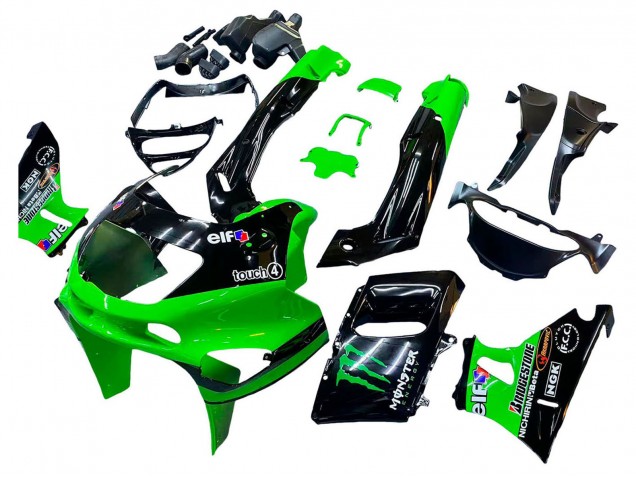 Comprar Carenados Moto Kawasaki ZZR400 1993-2007 - Verde Negro Brillante Verde Monstruo Elf Touch4 Bridgestone