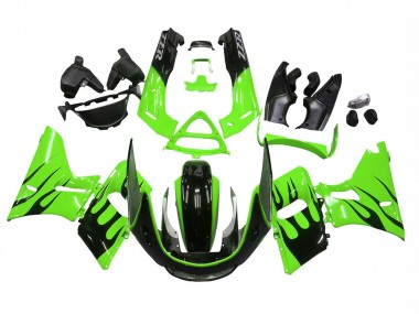 Comprar Carenados Moto Kawasaki ZZR400 1993-2007 - Verde Negro Brillante Llama