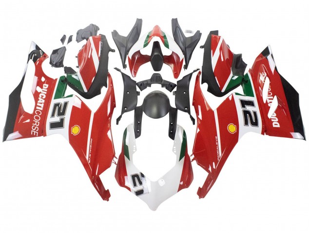 Comprar Carenados Moto Ducati Panigale V2 2020-2024 - Blanco Rojo Verde Negro Mate Corse 21