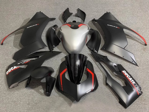 Comprar Carenados Moto Ducati Panigale V2 2020-2024 - Plata Rojo Negro Mate Corse