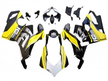 Comprar Carenados Moto Ducati Panigale V4 V4S 2018-2019 - Blanco Amarillo Negro Brillante