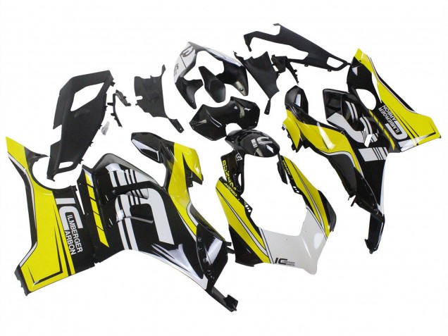 Comprar Carenados Moto Ducati Panigale V4 V4S 2020-2021 - Amarillo Blanco Negro Brillante