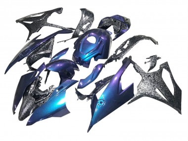 Comprar Carenados Moto BMW S1000RR 2019-2022 - Gradiente Azul Púrpura Falsificado FibraCarbono