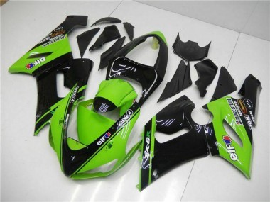 Comprar Carenados Moto Kawasaki ZX6R 2005-2006 - Verde Negro Brillante Elf