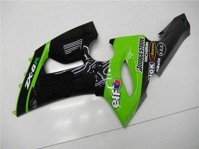 Comprar Carenados Moto Kawasaki ZX6R 2005-2006 - Verde Negro Brillante Elf