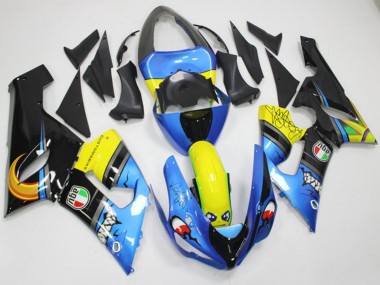 Comprar Carenados Moto Kawasaki ZX6R 2005-2006 - Azul Amarillo Negro Tiburón