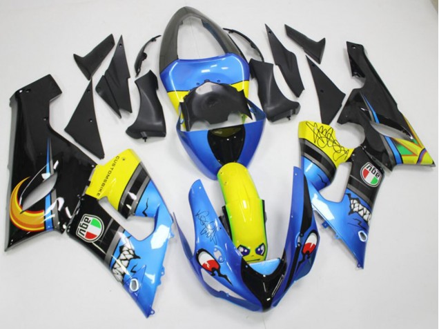 Comprar Carenados Moto Kawasaki ZX6R 2005-2006 - Azul Amarillo Negro Tiburón