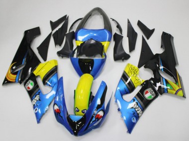 Comprar Carenados Moto Kawasaki ZX6R 2005-2006 - Azul Amarillo Negro Tiburón