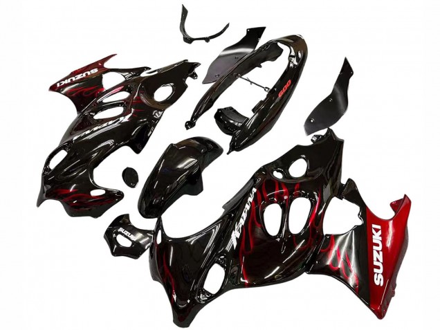 Comprar Carenados Moto Suzuki GSX600F/GSX750F 2004-2006 - Negro Brillante Rojo Llama