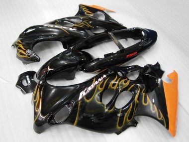 Comprar Carenados Moto Suzuki GSX600F/GSX750F 2004-2006 - Negro Brillante Naranja Llama Katana