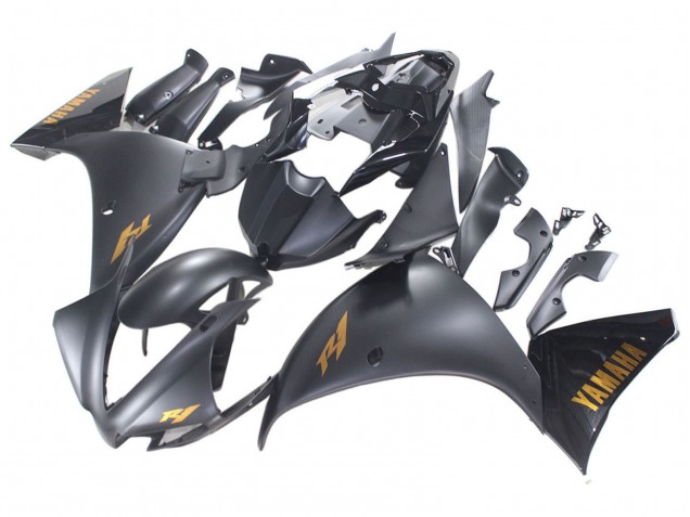 Comprar Carenados Moto Yamaha YZF 1000 R1 2012-2014 - Negro Mate Oro Calcomanías