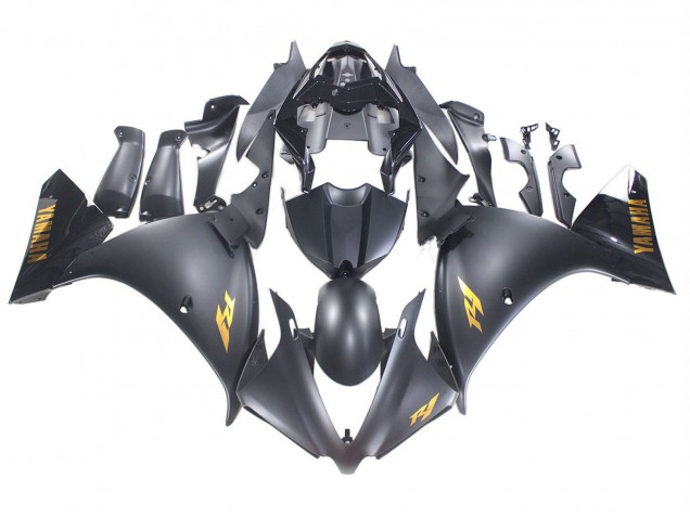 Comprar Carenados Moto Yamaha YZF 1000 R1 2012-2014 - Negro Mate Oro Calcomanías