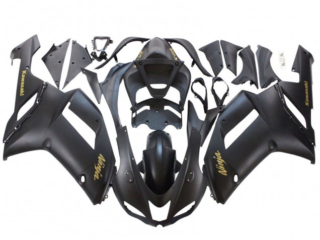 Comprar Carenados Moto Kawasaki ZX6R 2007-2008 - Negro Mate Amarillo Logo Ninja