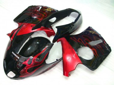 Comprar Kits Carenado Moto Honda CBR1100XX Blackbird 1996-2007 - Negro Brillante Rojo Llama