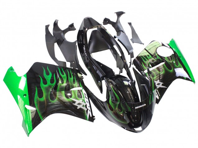 Comprar Carenado Moto Honda CBR1100XX Blackbird 1996-2007 - Negro Brillante Verde Llama