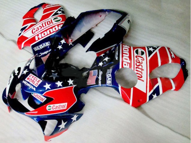 Comprar Carenados Moto Honda CBR600 F4 1999-2000 - Rojo Blanco Azul Negro Brillante Estrella Castrol