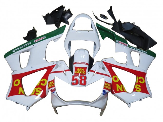 Comprar Carenados Moto Honda CBR900RR 929 2000-2001 - Blanco Rojo Verde Castrol San Carlo