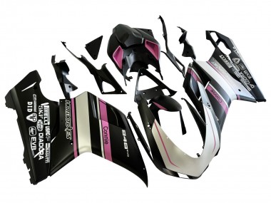Comprar Carenados Moto Ducati 848 2007-2014 - Blanco Rosa Negro Brillante Connie