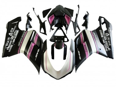 Comprar Carenados Moto Ducati 848 2007-2014 - Blanco Rosa Negro Brillante Connie