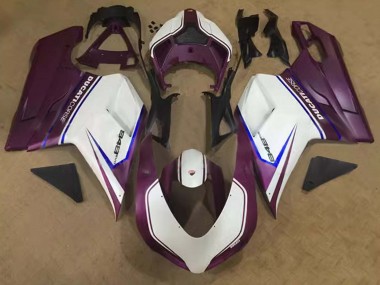 Comprar Carenados Moto Ducati 848 2007-2014 - Blanco Azul Púrpura Corse