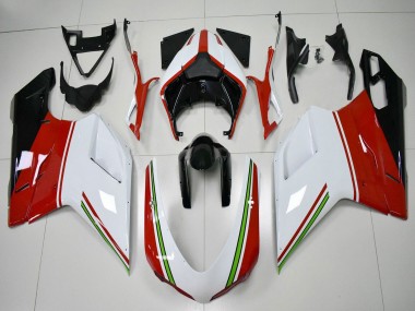Comprar Carenados Moto Ducati 848/1098/1198 2007-2014 - Blanco Rojo Verde Negro Brillante
