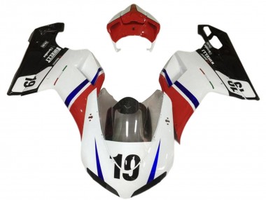 Comprar Carenados Moto Ducati 848/1098/1198 2007-2014 - Blanco Rojo Azul Negro Brillante 19