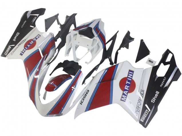 Comprar Carenados Moto Ducati 1098 2007-2014 - Blanco Rojo Azul Negro Brillante Martini