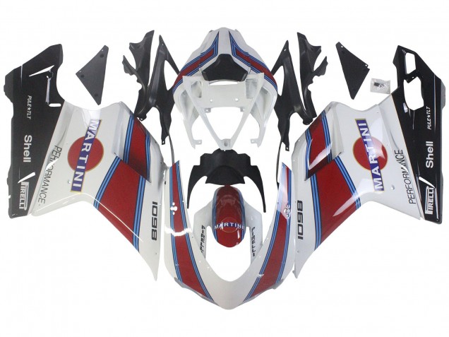 Comprar Carenados Moto Ducati 1098 2007-2014 - Blanco Rojo Azul Negro Brillante Martini