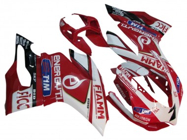 Comprar Carenados Moto Ducati 1199 2011-2014 - Blanco Rojo Negro Brillante Fiamm 7