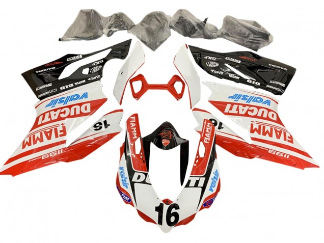 Comprar Carenados Moto Ducati Panigale 1199 2011-2014 - Blanco Rojo Negro Brillante Valsir Fiamm Ficc 16