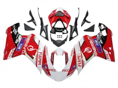 Comprar Carenados Moto Ducati 1199 2011-2014 - Blanco Rojo Negro Brillante Ficc Fiamm
