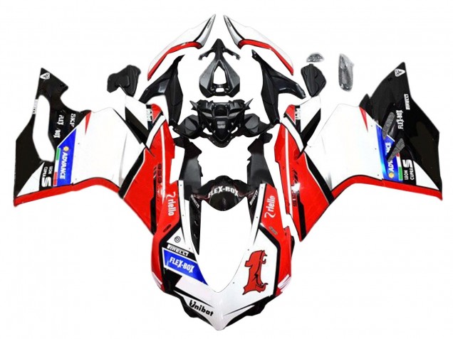 Comprar Carenados Moto Ducati 959/1299 2015-2020 - Blanco Rojo Negro Brillante Unibat Flex-Box