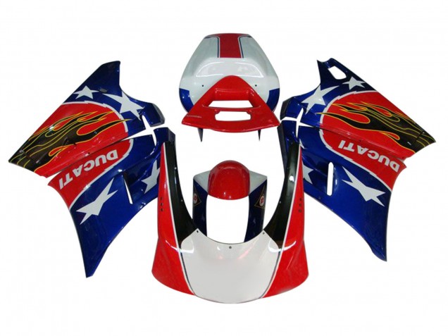 Comprar Carenados Moto Ducati 748/916/996/998 1993-2005 - Blanco Rojo Azul Negro Brillante Llama