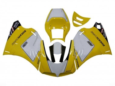 Comprar Carenados Moto Ducati 996 1993-2005 - Blanco Amarillo Negro Brillante Corse Performance