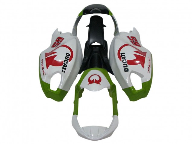 Comprar Carenados Moto Ducati Monster 696 796 1100 1100S 2008-2012 - Blanco Verde Rojo Pramac